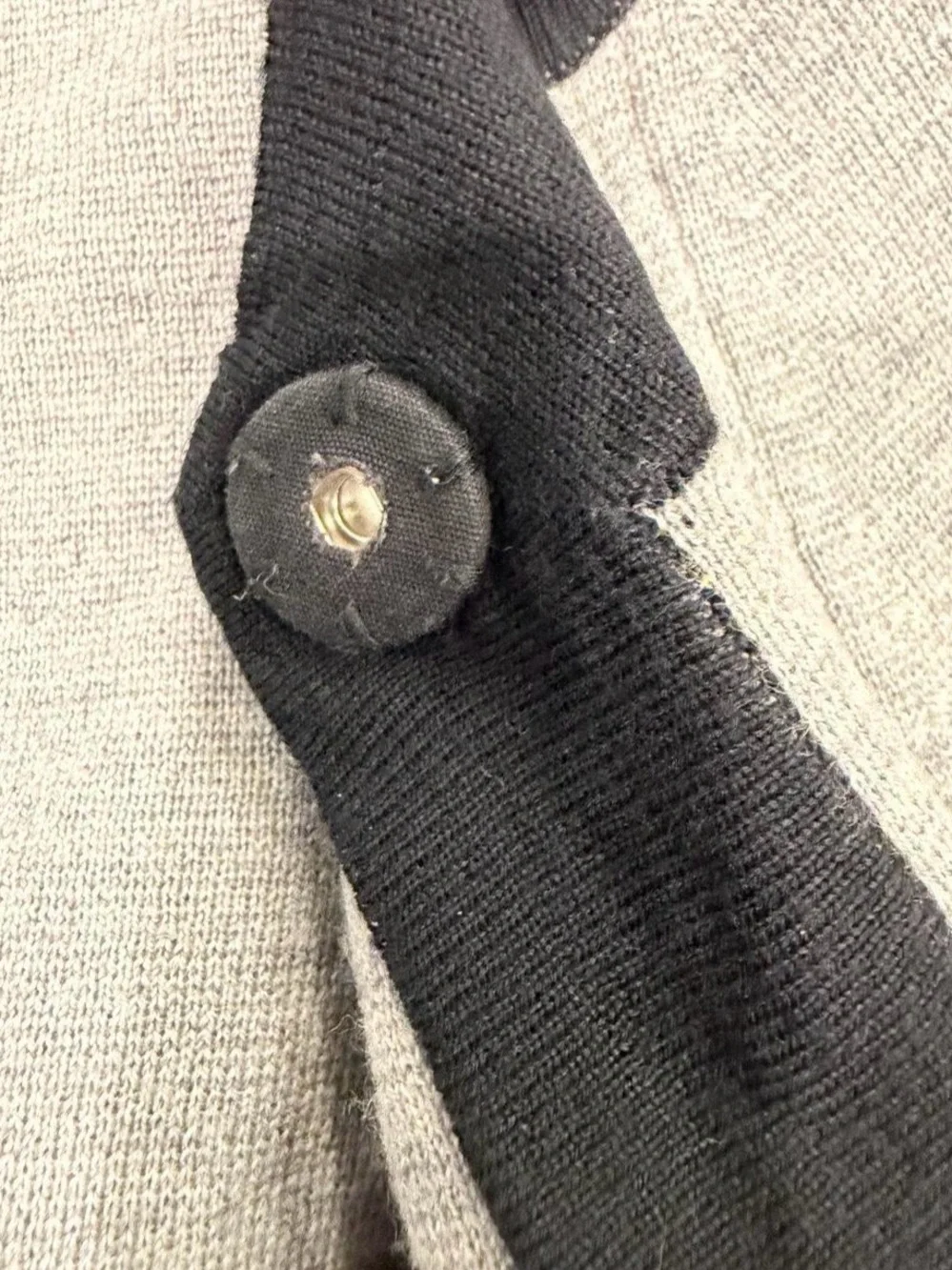 J. Crew Gray and Black Contrast Trim Knit Cardigan